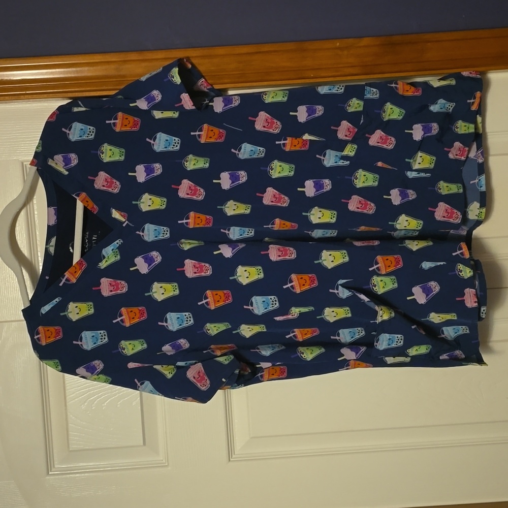 Boba tea scrub top